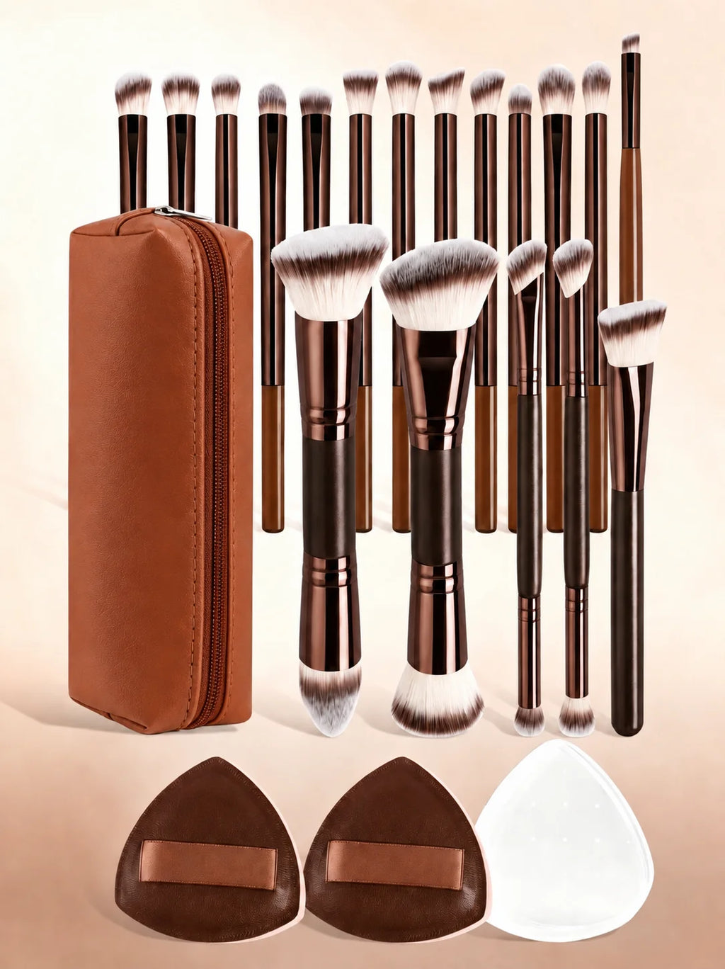 5pcs/18pcs/21pcs Makeup Tool Set, Including 18pcs Makeup Brush Sets+1pc Makeup Bag+2pcs Air Cushion Puff Accessories