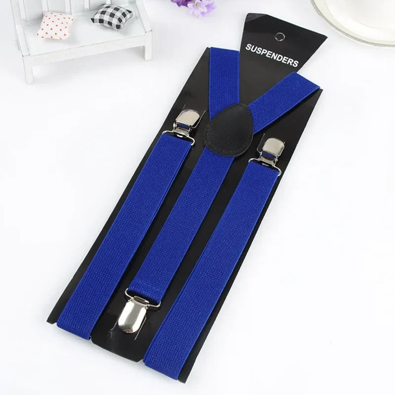 Men's Heavy Duty Suspenders High Elastic Adjustable Braces with 3 Strong Clips for Pants Holder Ideal for Wedding Wear