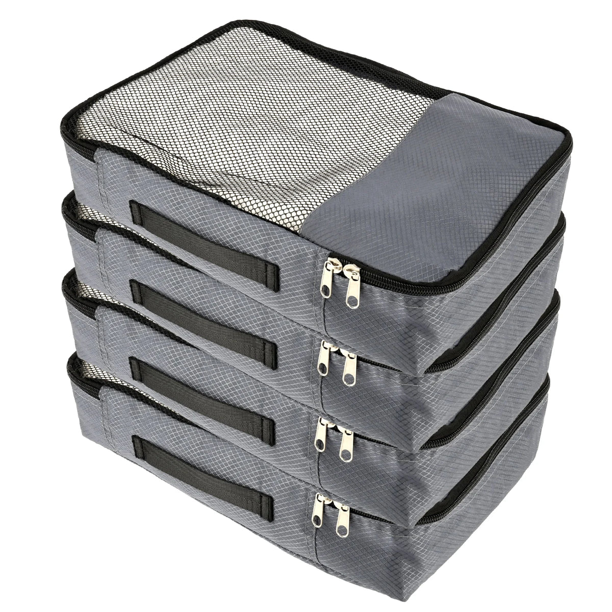 4 Pcs Travel Compressed Packing Cubes Storage Bag With Shoe Bag Mesh Waterproof Portable Suitcase Handbag Luggage Organizer