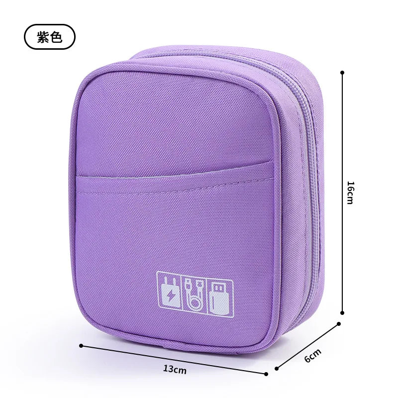 Bag Portable Organizer Oxford Cloth Travel Storage for Power Bank Headphones Data Cables Digital Accessories