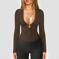 2025 Fall Winter New Fashion Women's Tops T-shirt V-neck Hollow Out Sexy and Fashionable Slim Fit Long Sleeved Y2k Clothing
