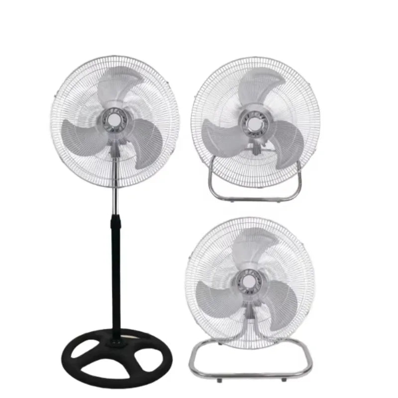 18\" Pedestal Floor & Wall Fan with Aerodynamic Blades 3 Speeds Mechanical Control Electric Power Source Metallic Finish