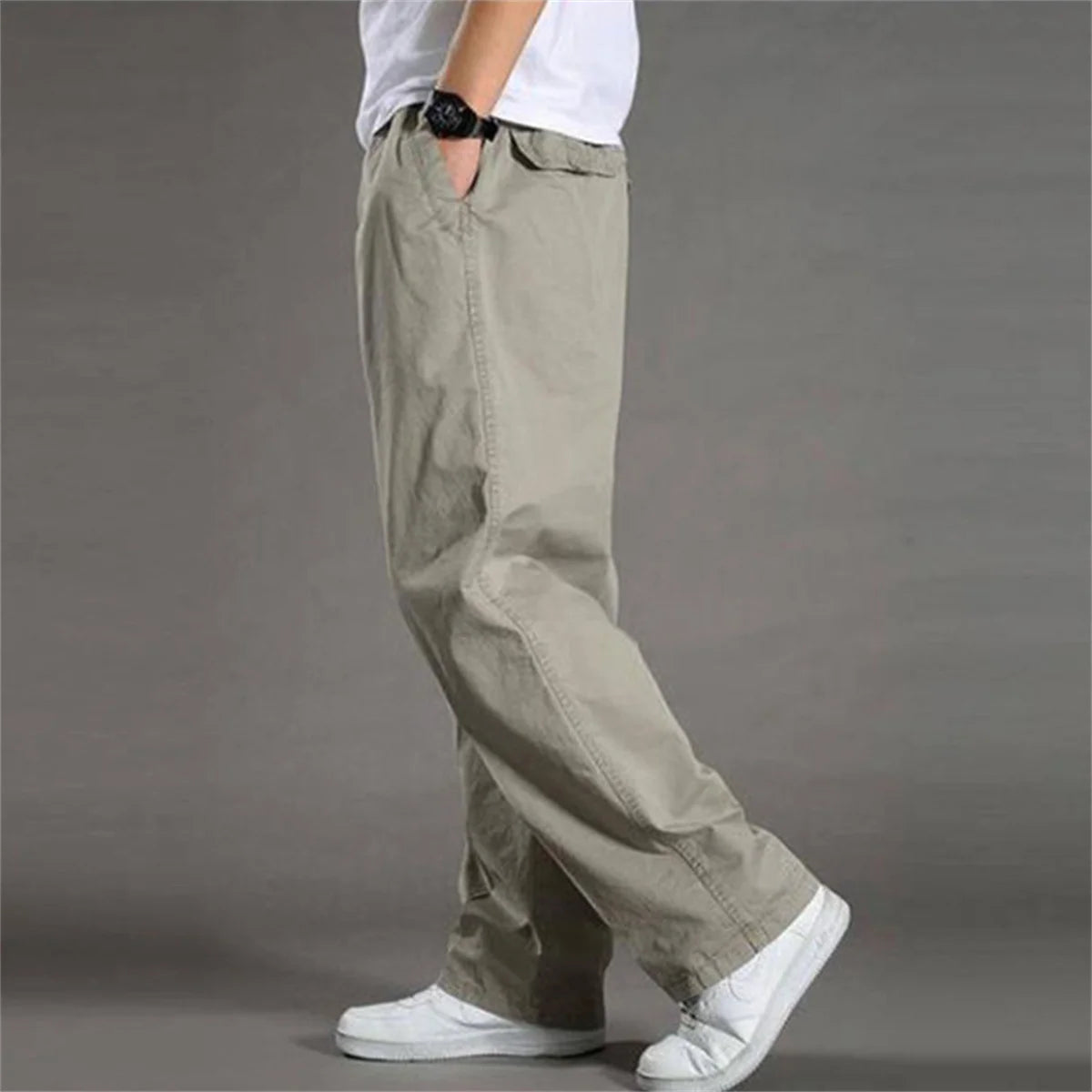 Men's Cargo Pants Summer Spring Cotton Work Wear Cotton Large Size  Casual Climbing Joggers Sweatpants Hombre Autumn Trousers