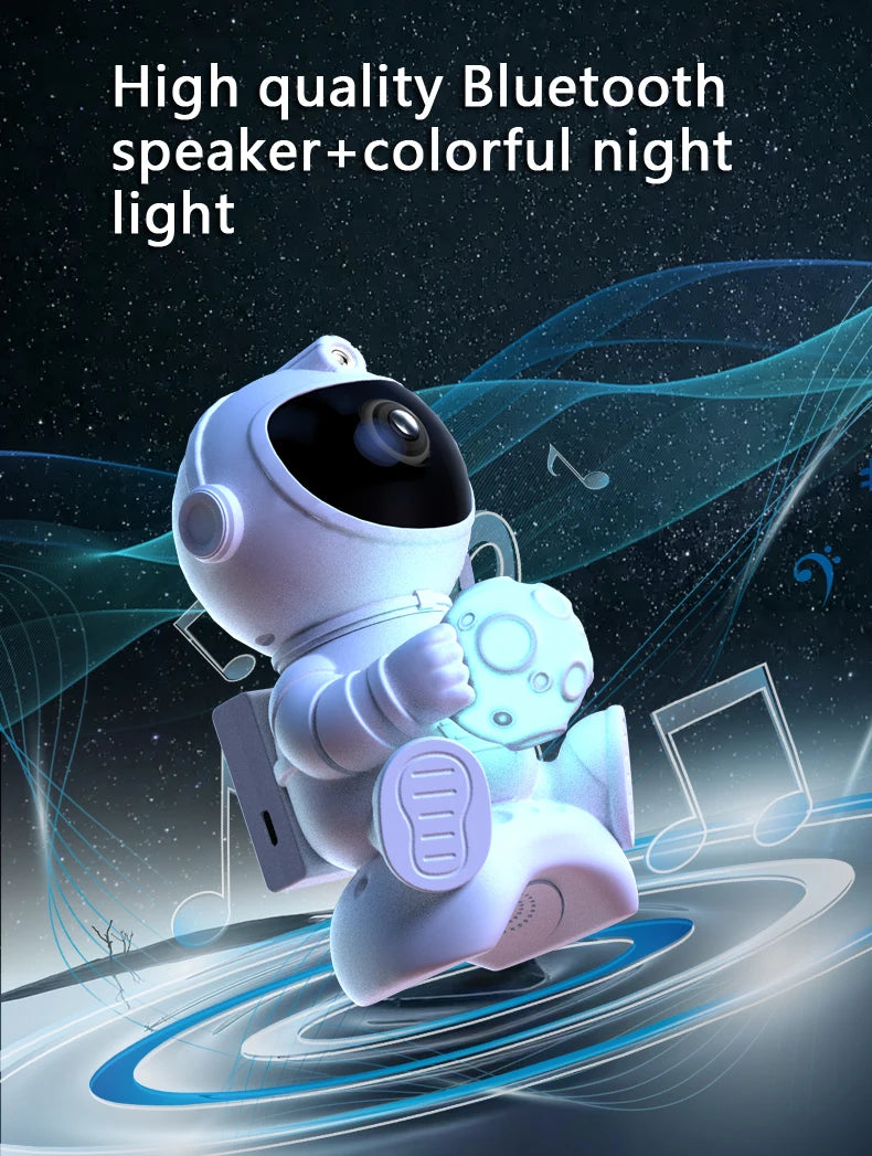 Astronaut Galaxy Projector Star and Moon Night Light Projector Bluetooth Remote Timer 360°Adjustable Angle for Bedroom Kids Gift