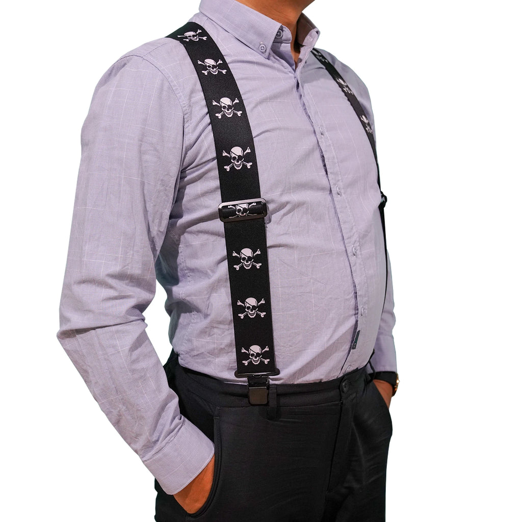 Suspenders Man For Pants 2" Wide Adjustable and Elastic Braces X Shape With Strong Clips - Heavy Duty Elastic Braces For Men