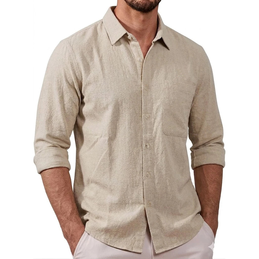 New Lightweight Linen Shirts for Men Long Sleeve Casual Shirt Cotton Tshirt Beach Henley Shirts Hawaiian T-Shirts Work Gym Man