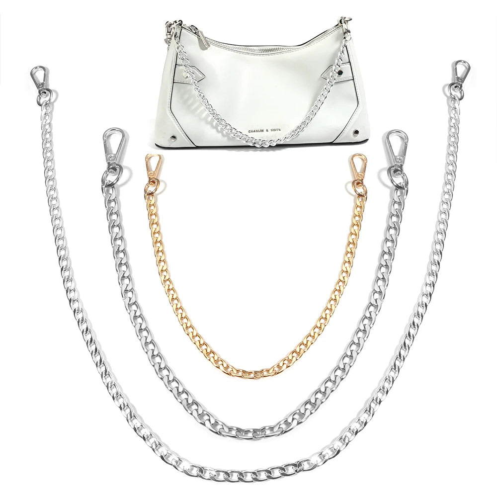 20/40/80/120cm Metal Aluminum Bag Chain Shoulder Belt Replacement Bags Strap For Women Handmade Extension Chain Bags Accessories