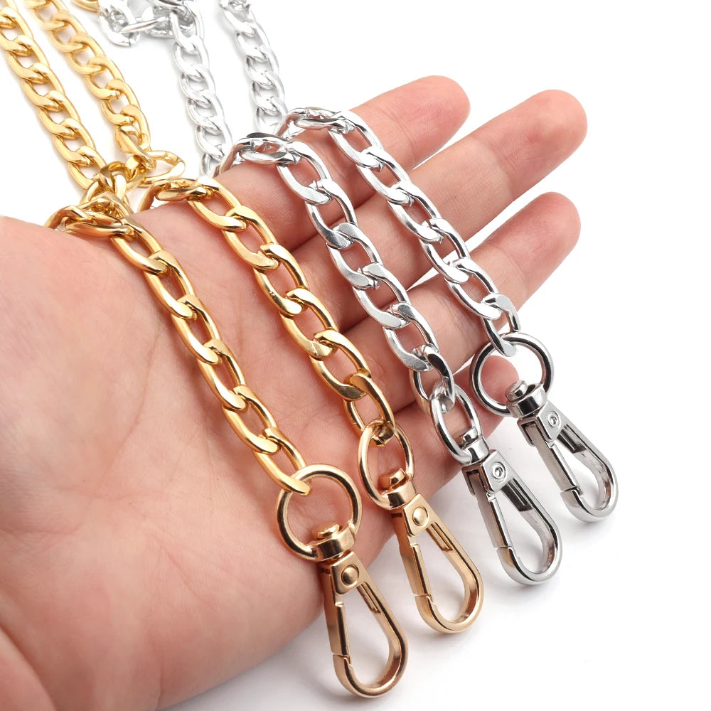 20/40/80/120cm Metal Aluminum Bag Chain Shoulder Belt Replacement Bags Strap For Women Handmade Extension Chain Bags Accessories