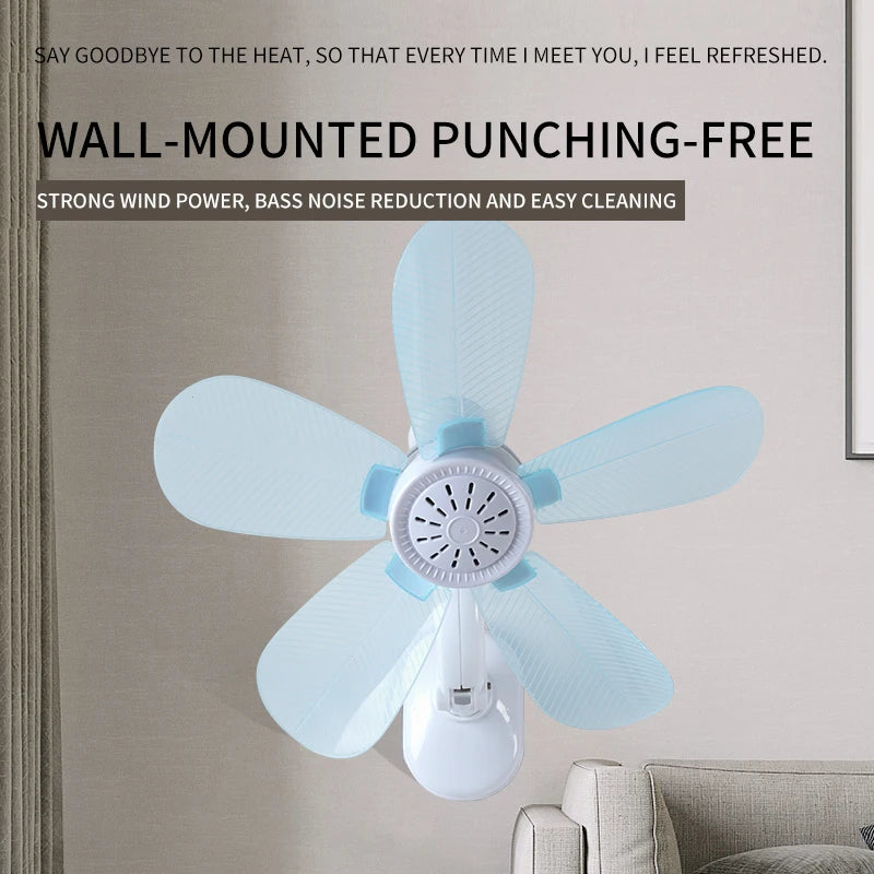 Small fan on the living room wall in summer, student dormitory, kitchen office, household electric fan, bathroom wall fan Wall f