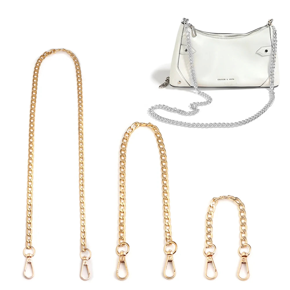 20/40/80/120cm Metal Aluminum Bag Chain Shoulder Belt Replacement Bags Strap For Women Handmade Extension Chain Bags Accessories