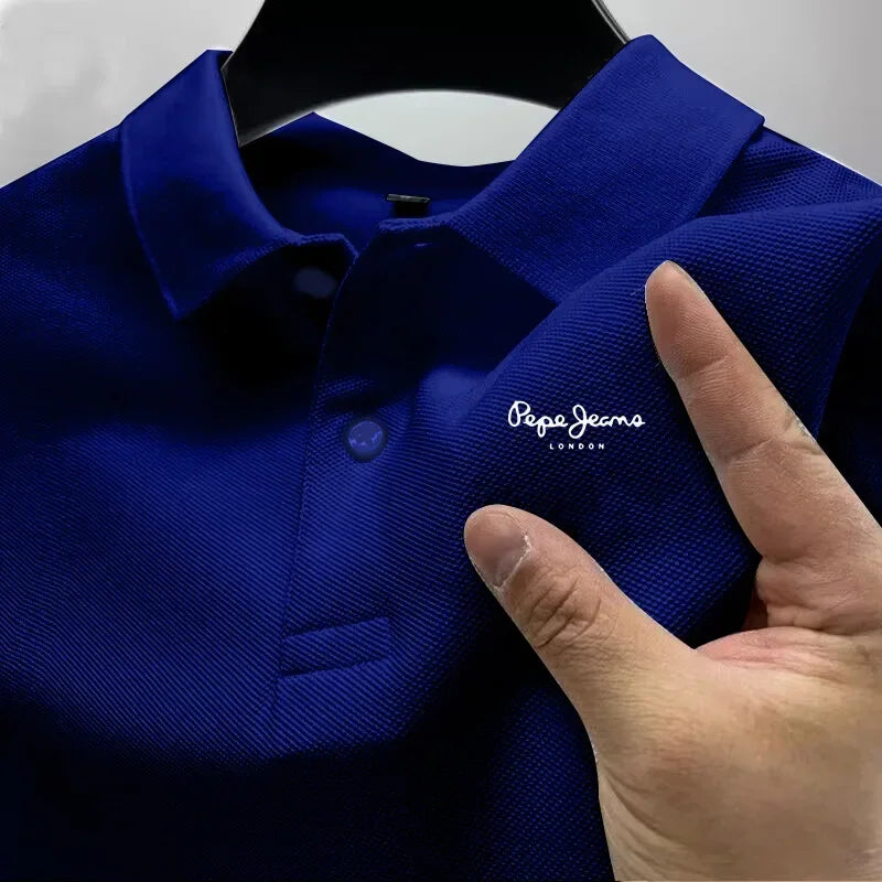 Men's Short Sleeve Polo Shirt  New Business Casual Breathable Top Fashion Summer Golf Solid Color Polos