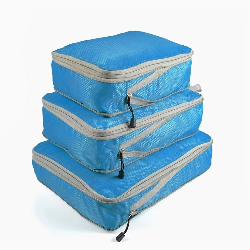 Compression Packing Cubes Travel Luggage Organizer for Carry on Luggage Large Capacity Suitcase Bags Set Waterproof Storage Bags