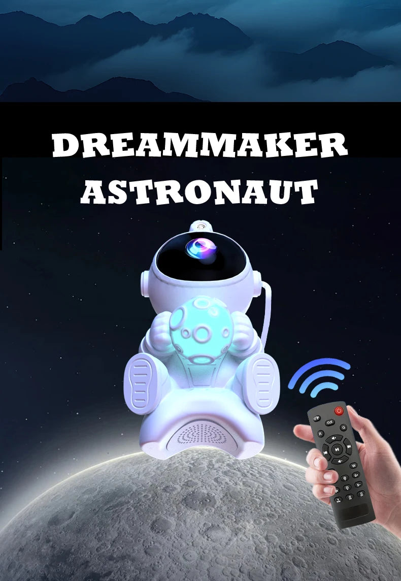 Astronaut Galaxy Projector Star and Moon Night Light Projector Bluetooth Remote Timer 360°Adjustable Angle for Bedroom Kids Gift