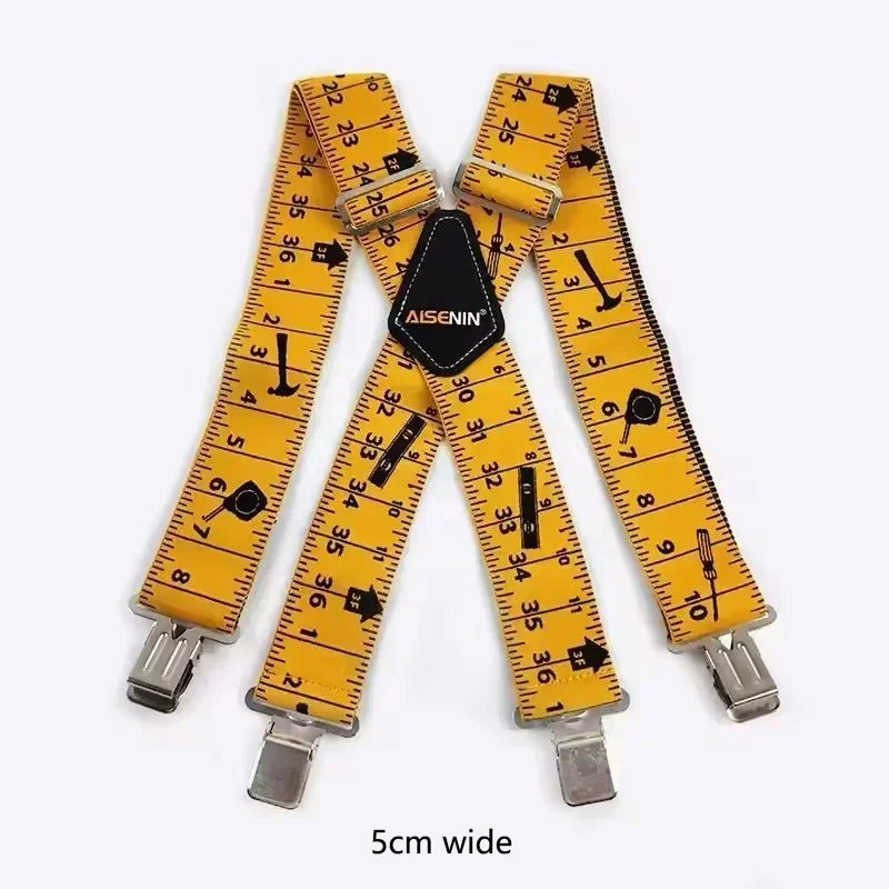 Heavy Duty Work Suspenders for Men X-Back Gripper Clasps Adjustable Strap Fully Elastic Adult Widen Men's Suspender