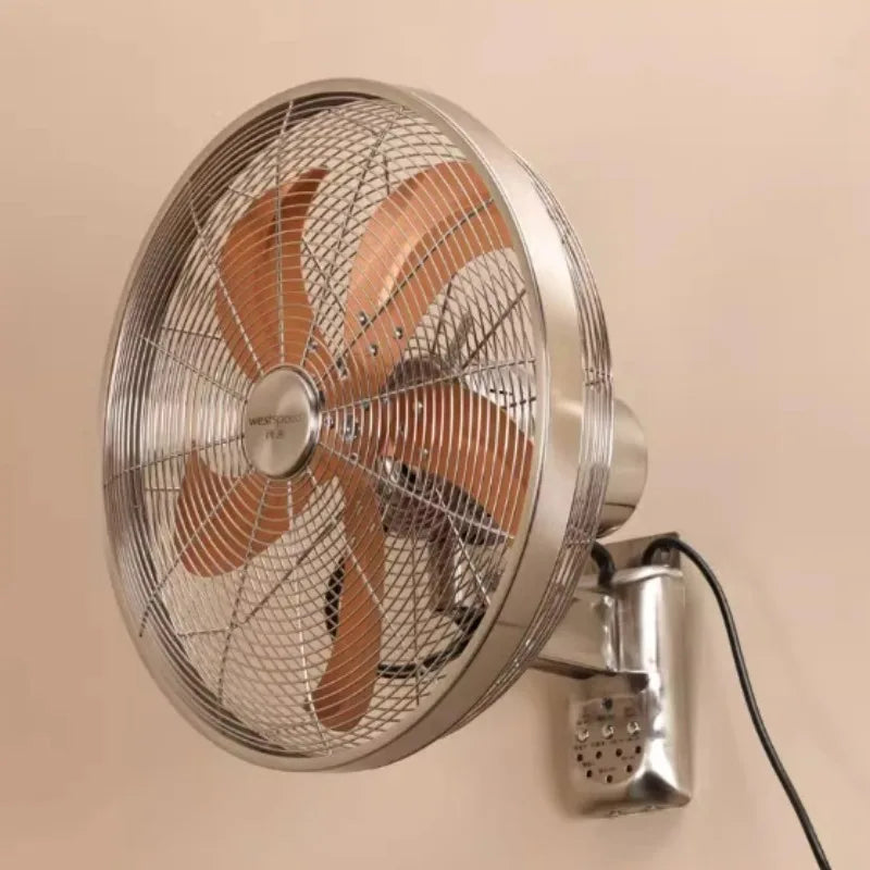 16 Inches Metal Wall Fan Wall Mounted Retro Cooling Fan Home European Commercial Restaurant Shake Head Ventiladores Electric Fan