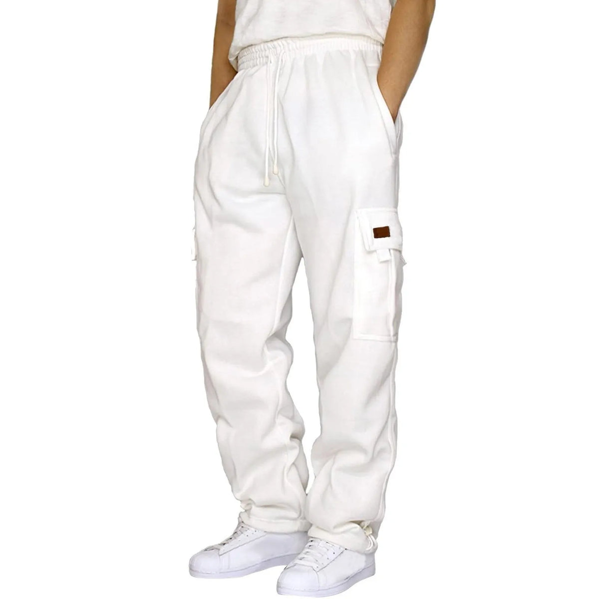 2024 New Cargo Pants Men's Loose Straight sports Clothing Solid color sweatpants Versatile Joggers Woven Casual Male Trousers ﻿