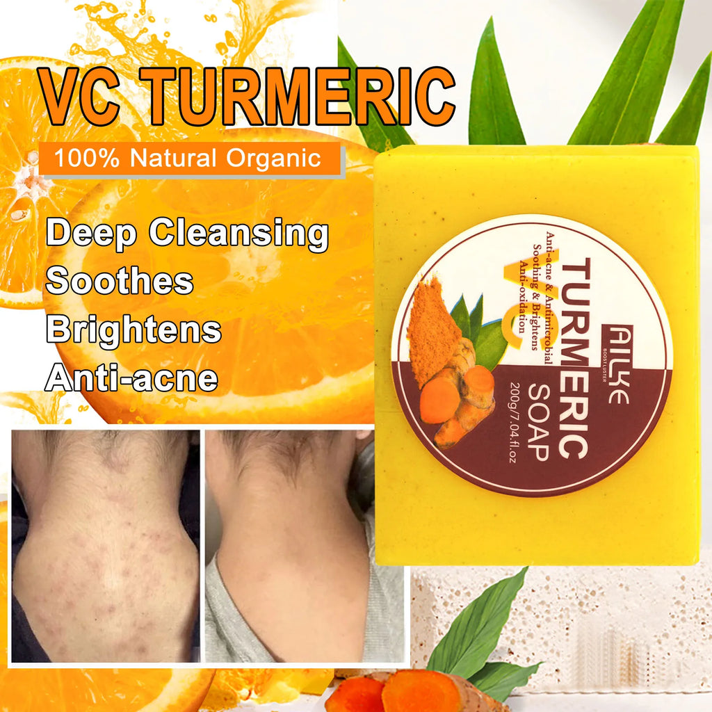 AILKE Organic Turmeric Whitening Skin Care Set, with Vitamin C, Clean Skin, Reduce Acne, Hydrating and Firming for Women