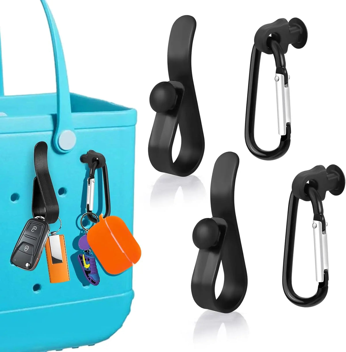Key Holder for Bogg Bag, Accessories for Bogg Bags Original X Large, Insert Charm Carabiner Keychain for Beach Bag