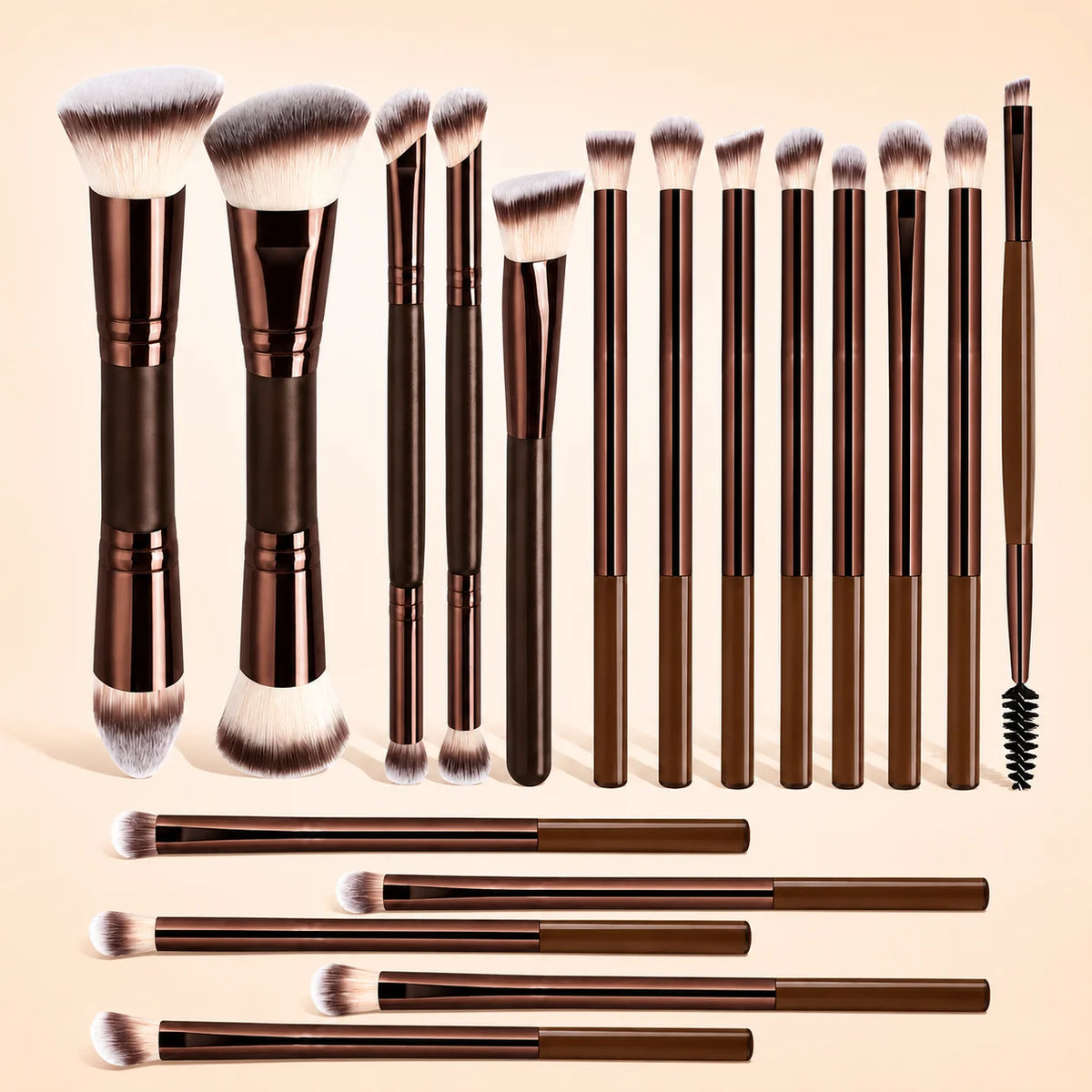 5pcs/18pcs/21pcs Makeup Tool Set, Including 18pcs Makeup Brush Sets+1pc Makeup Bag+2pcs Air Cushion Puff Accessories