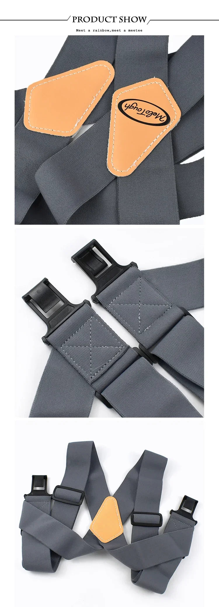 Heavy Duty Work Suspenders for Men X-Back Gripper Clasps Adjustable Strap Fully Elastic Adult Widen Men's Suspender