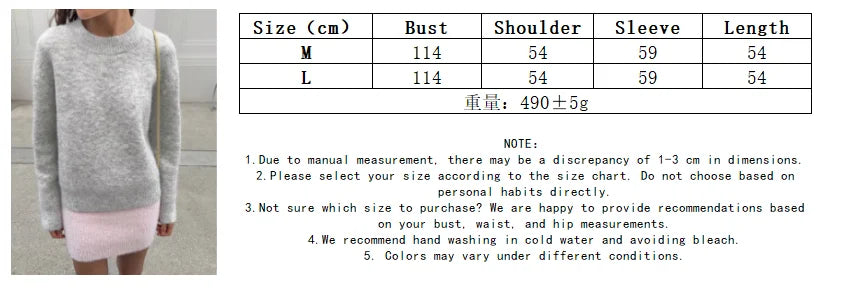 Hirsionsan Basic O Neck Basic Sleeve Sweater Women 2025 Oversized Short Knitted Wool Pullover Female Casual Thick Warm Soft Tops