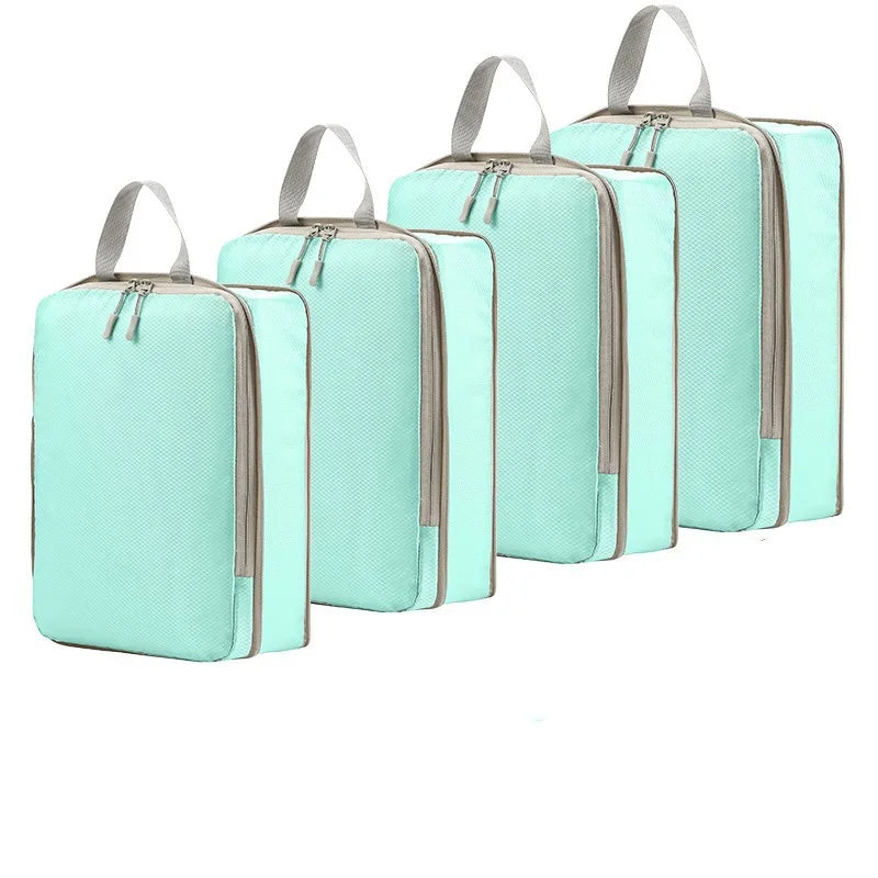 3/4Set Compression Packing Cubes for Travel, Lightweight Space-Saving Extendable Packing Organizer for Carry on Luggage Suitcase