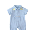 Cute Duck Baby Romper Summer Cotton Short Sleeve Polo Collar Infant Onesie Soft Breathable Newborn Jumpsuit for Boys Girls 0-18M