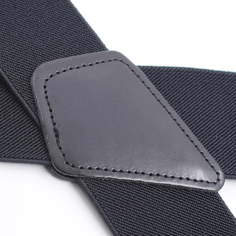 Heavy Duty Big Size Suspenders for Men Work Outdoor 2 Inch Wide X Back 4 Strong Clips Adjustable Elastic Trouser Braces Straps