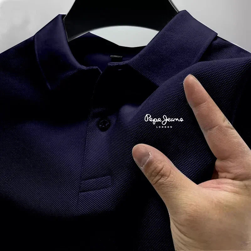Men's Short Sleeve Polo Shirt  New Business Casual Breathable Top Fashion Summer Golf Solid Color Polos