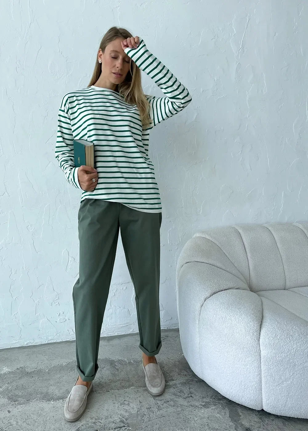 Wolfeel 2025 Summer Long Sleeve Striped T-Shirts Women Basic Casual Tops Female Cozy Loose Cotton Tees Harajuku T Shirt New