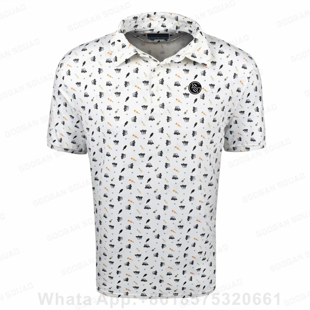 Summer Casual T-shirts Mens Short Sleeve Polo Shirts Lapel Button Work Clothing Shirts Quick Dry Tee Sports Golf T-shirt 2023