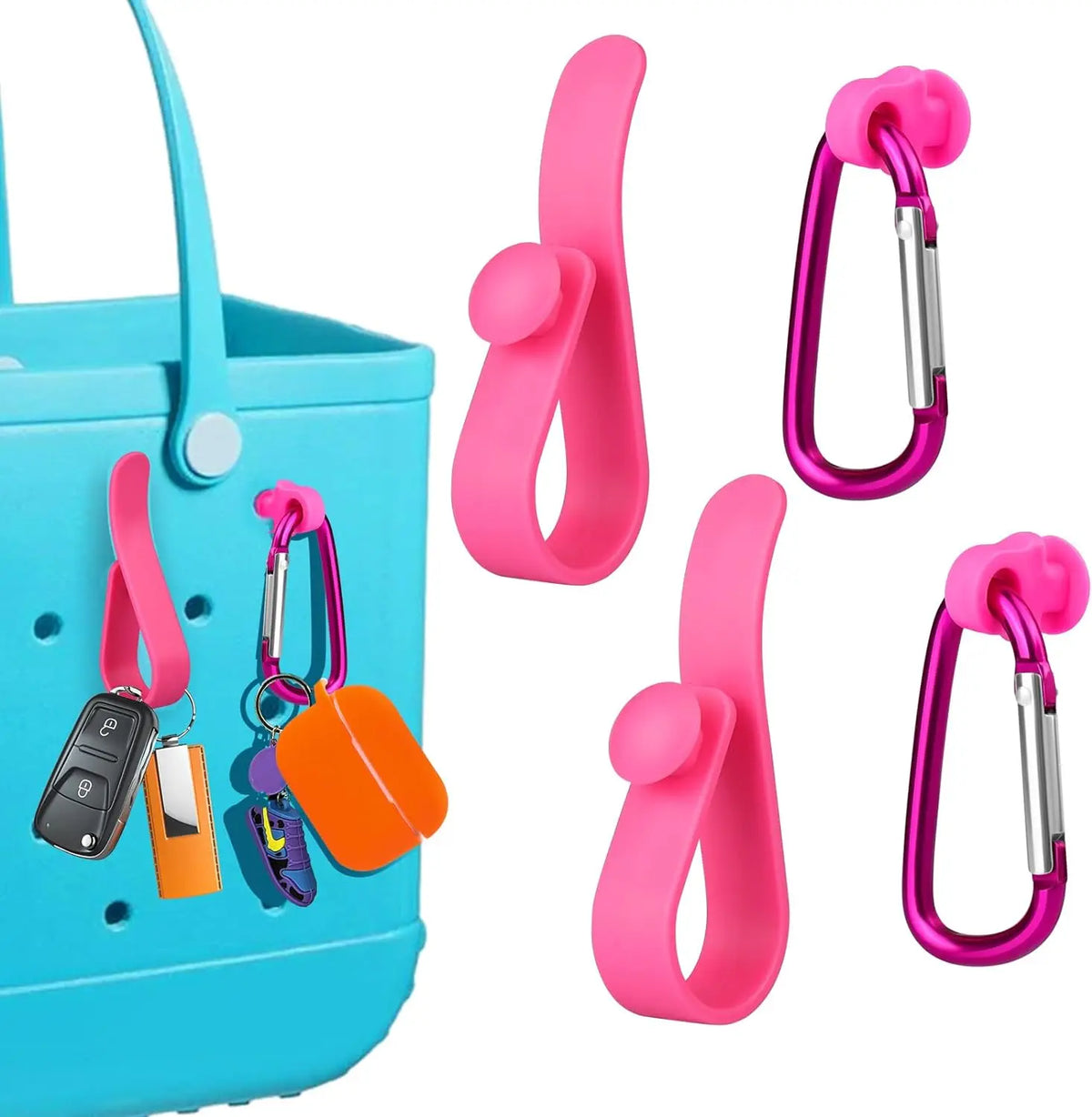 Key Holder for Bogg Bag, Accessories for Bogg Bags Original X Large, Insert Charm Carabiner Keychain for Beach Bag