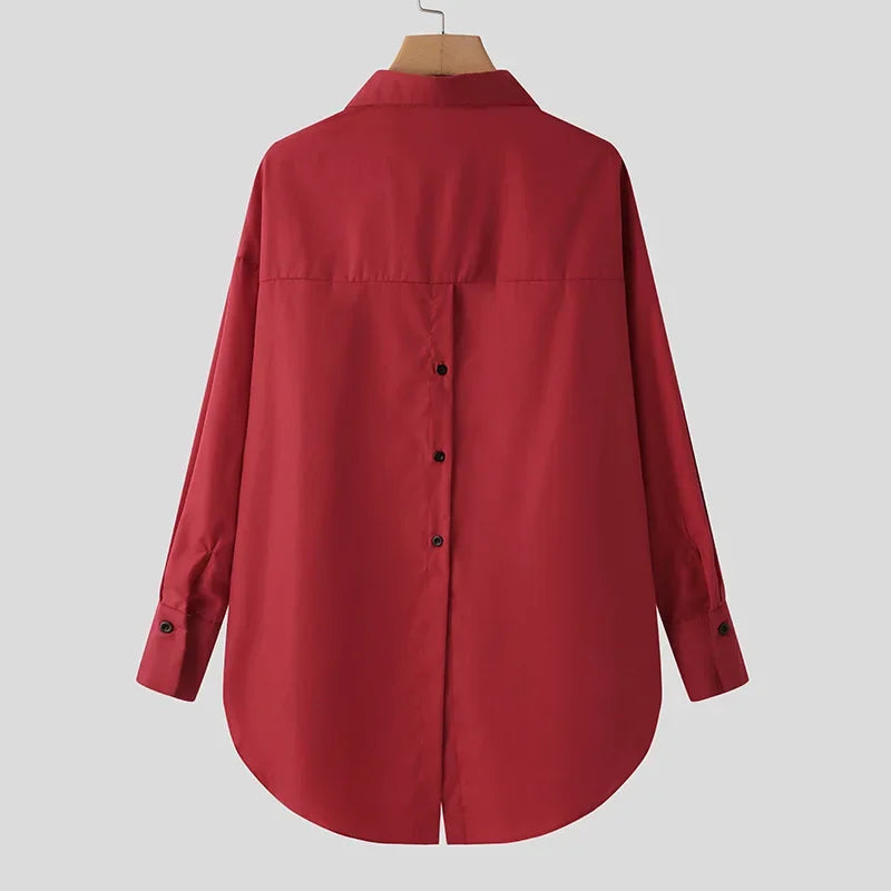2025 Summer Fashion Women Shirts White Tunics Blouse Long Sleeve Top Casual Solid Button Loose Tops
