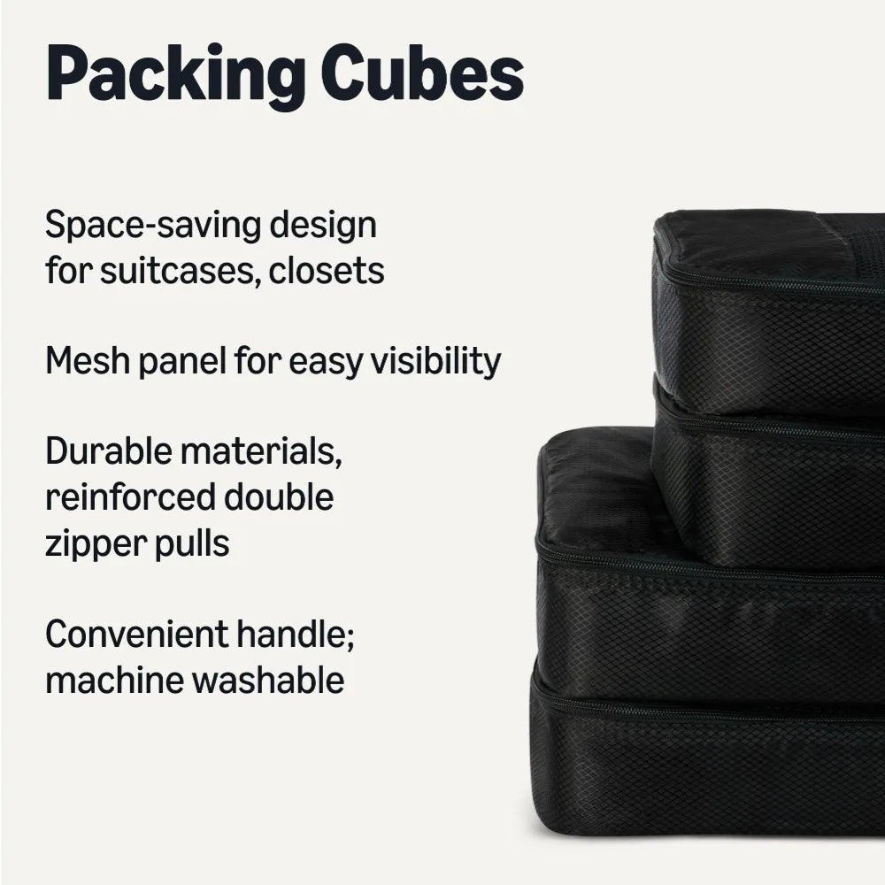 Travel Packing Cubes Luggage Organizer Bags for Suitcase Compression Storage Pouches with Mesh Lightweight Travel Accessories