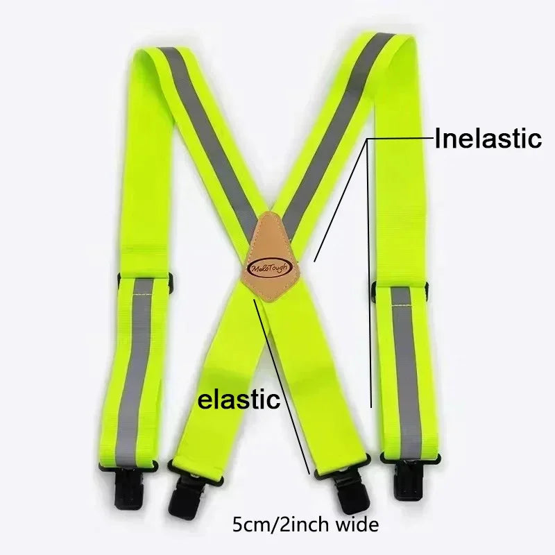 Heavy Duty Work Suspenders for Men X-Back Gripper Clasps Adjustable Strap Fully Elastic Adult Widen Men's Suspender