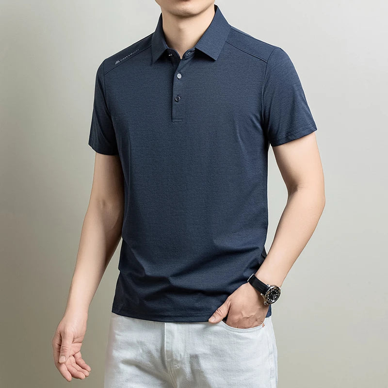 Mens Heathered Polo Shirts Short Sleeve Casual Business Golf Shirt Breathable Quick Dry Lightweight Summer Tops for Men