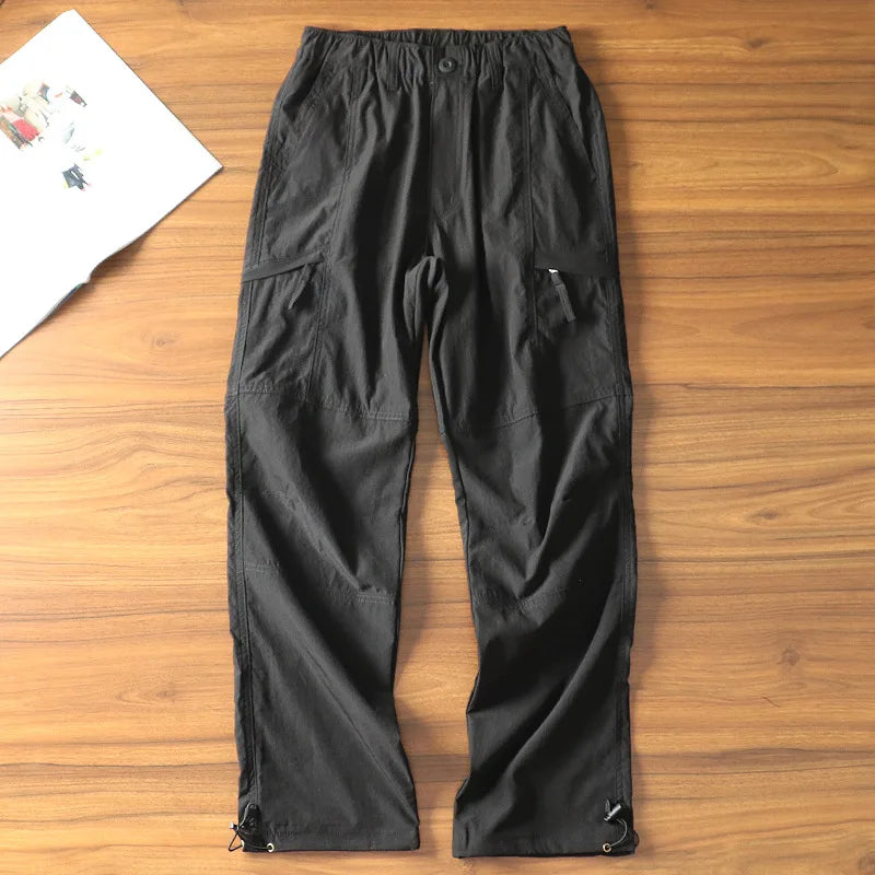 Men's Summer Cargo Pants Outdoor Street Fashion Spring Slacks Baggy Joggers Hiking Long Loose Vintage Long Trousers For Men