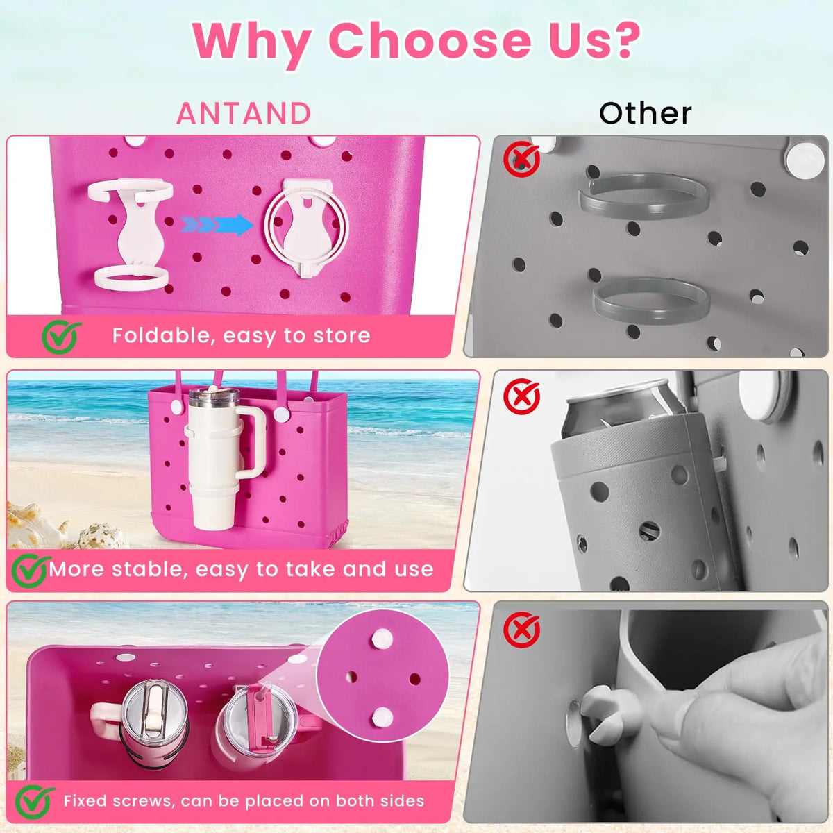 Cup Holder for Bogg Bag  Compatible with 30oz/40oz Tumblers Adjustable Bogg Bag Water Bottle Accessories
