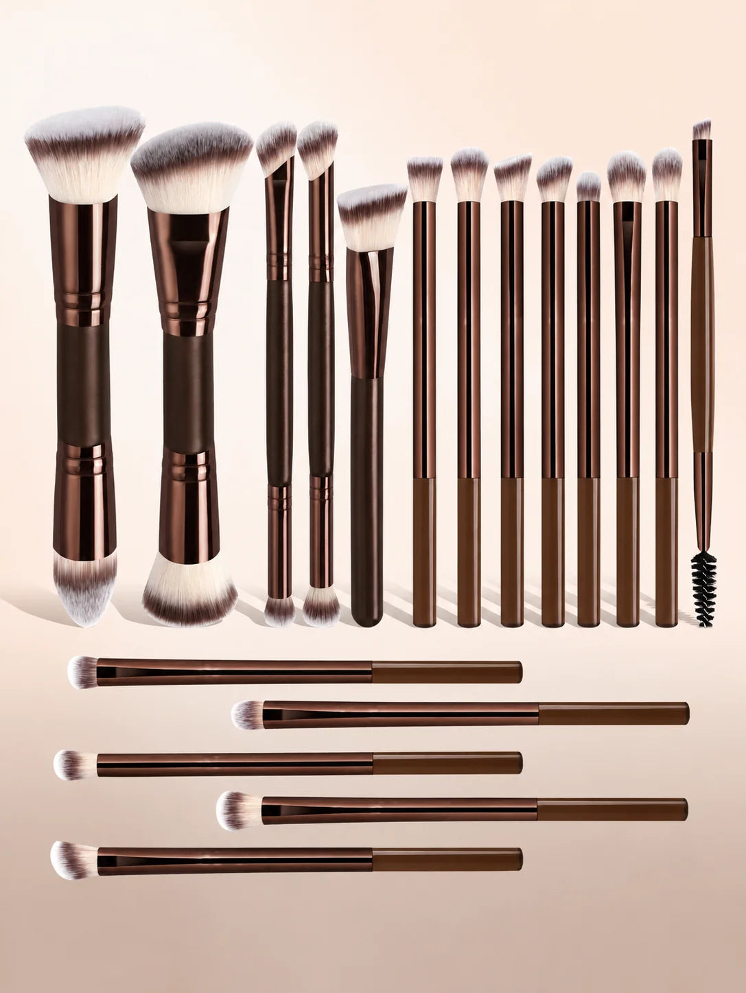 5pcs/18pcs/21pcs Makeup Tool Set, Including 18pcs Makeup Brush Sets+1pc Makeup Bag+2pcs Air Cushion Puff Accessories
