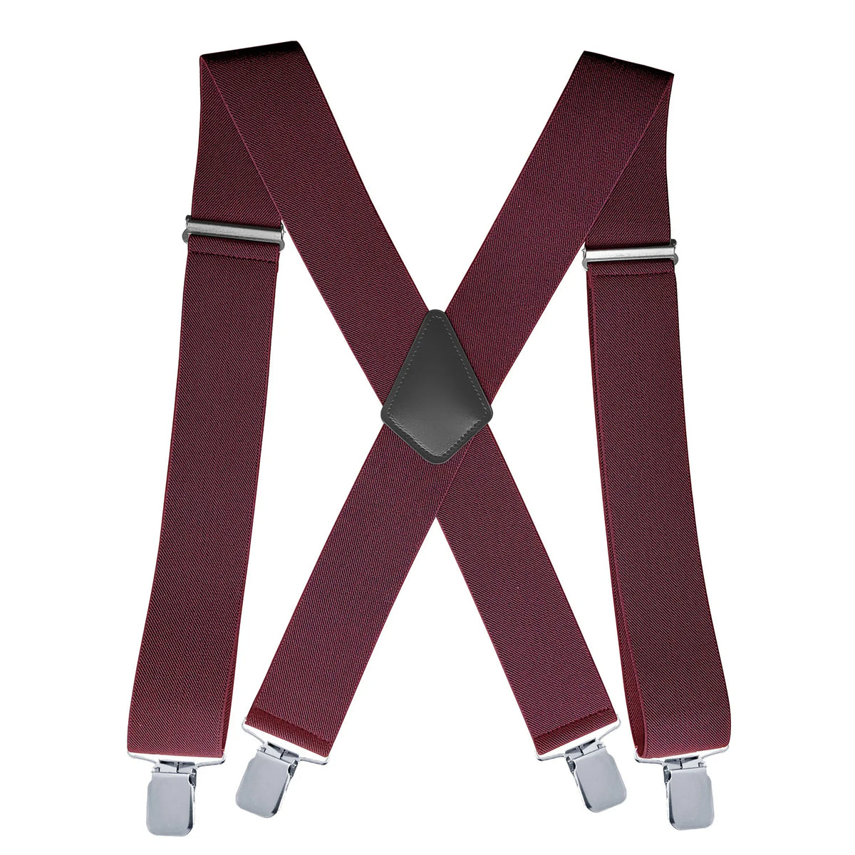 Heavy Duty Big Size Suspenders for Men Work Outdoor 2 Inch Wide X Back 4 Strong Clips Adjustable Elastic Trouser Braces Straps