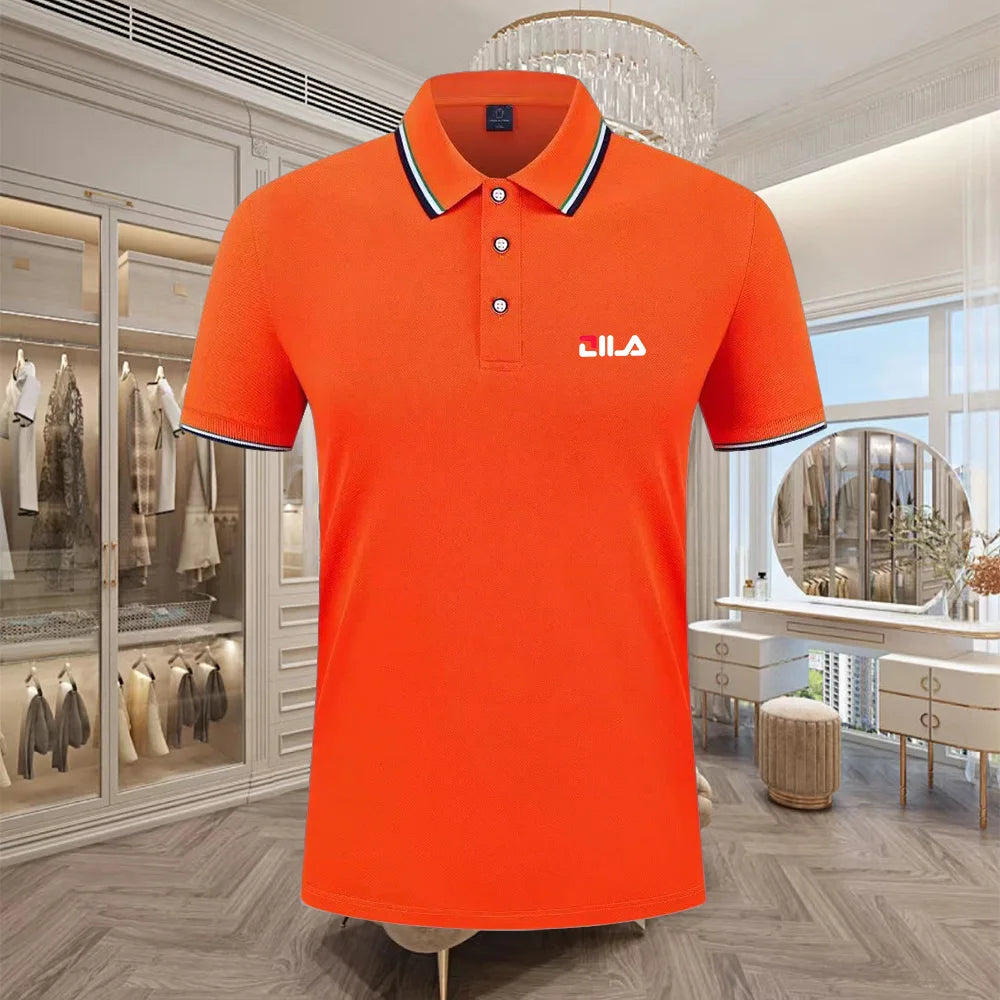 Classic Men Short Sleeve Polo Shirt 100% Mercerized Cotton Breathable Summer Golf Business Casual Athletic Tops
