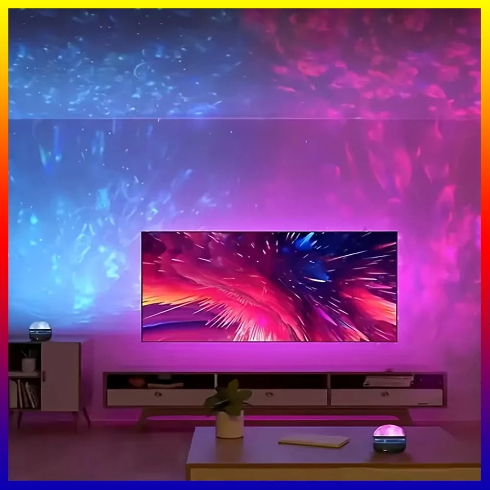 LED Starry Night Sky Projector Aurora USB Remote Control RGB Galaxy Light 7 Modes for Home Bedroom Game Room Party Decoration