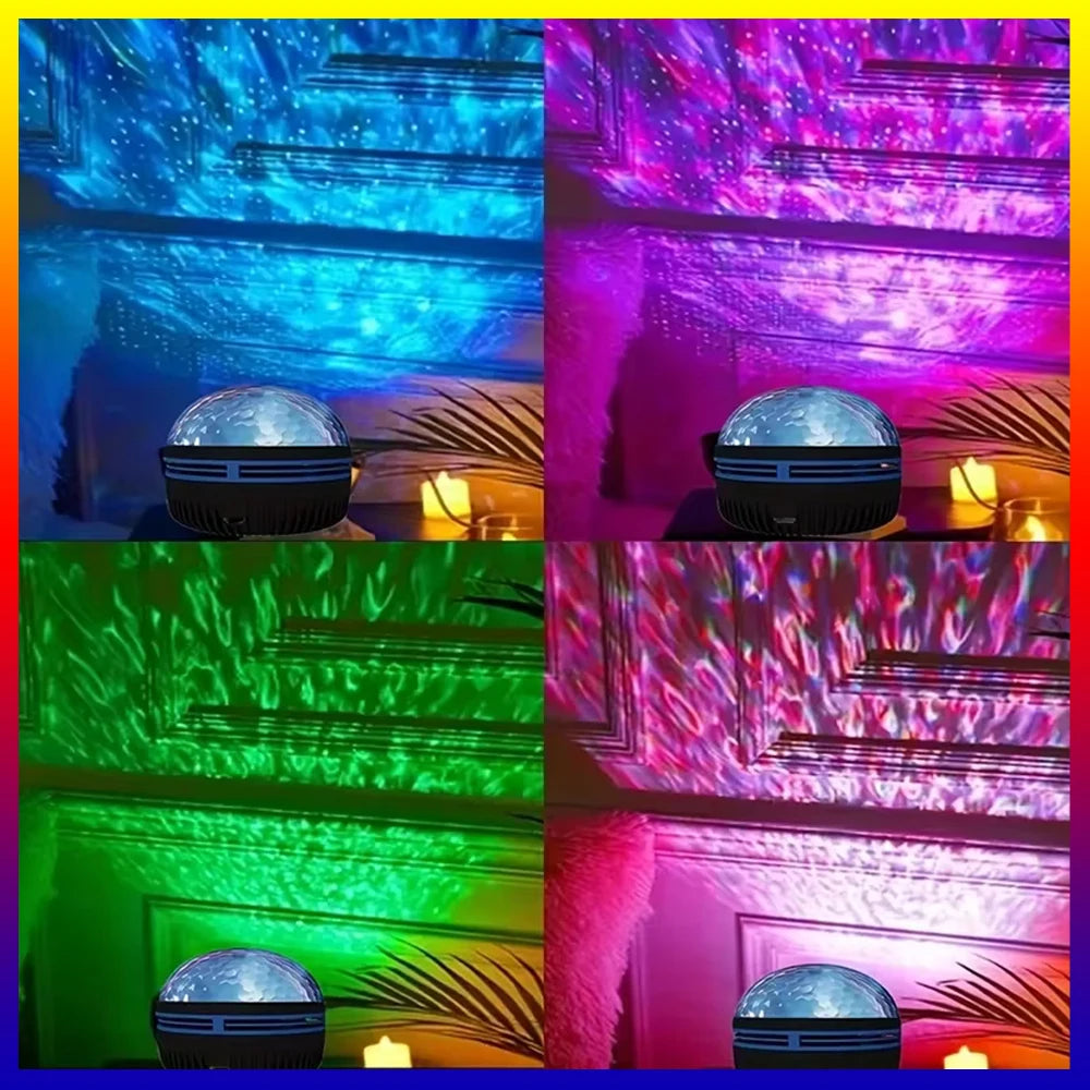 LED Starry Night Sky Projector Aurora USB Remote Control RGB Galaxy Light 7 Modes for Home Bedroom Game Room Party Decoration