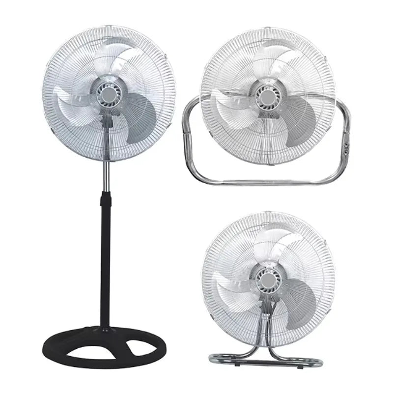 18\" Pedestal Floor & Wall Fan with Aerodynamic Blades 3 Speeds Mechanical Control Electric Power Source Metallic Finish