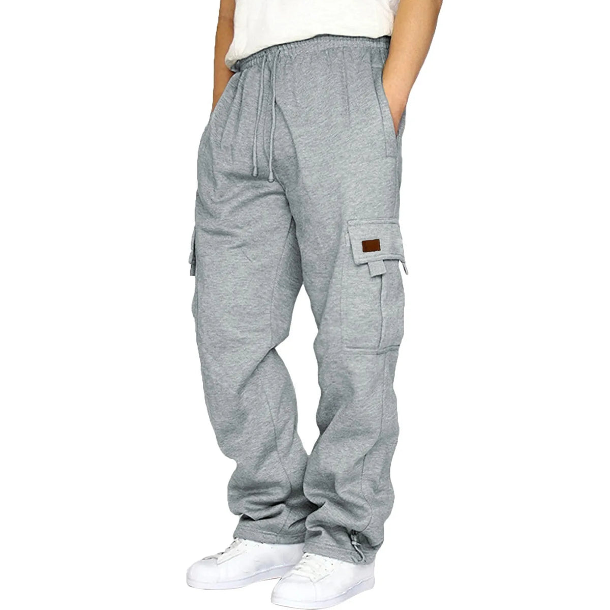 2024 New Cargo Pants Men's Loose Straight sports Clothing Solid color sweatpants Versatile Joggers Woven Casual Male Trousers ﻿