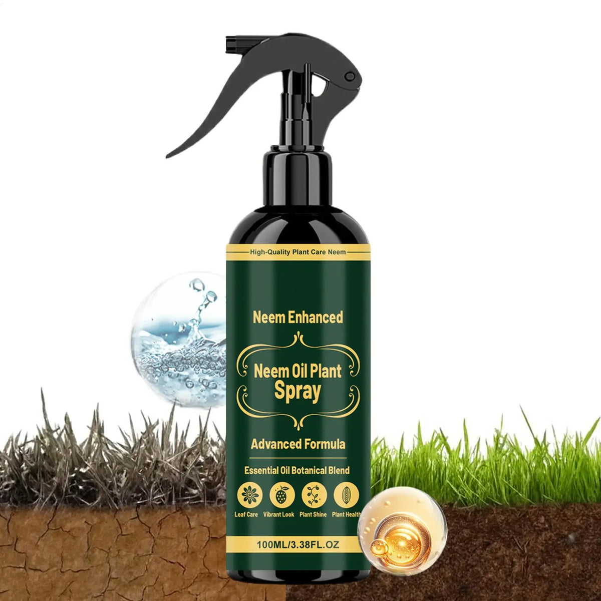 Neem Oil Plant Spray Leaf Cleaner Shine Indoor Outdoor Plants Leaf Nutrient Supplement Long Lasting Protection Plant Health Care
