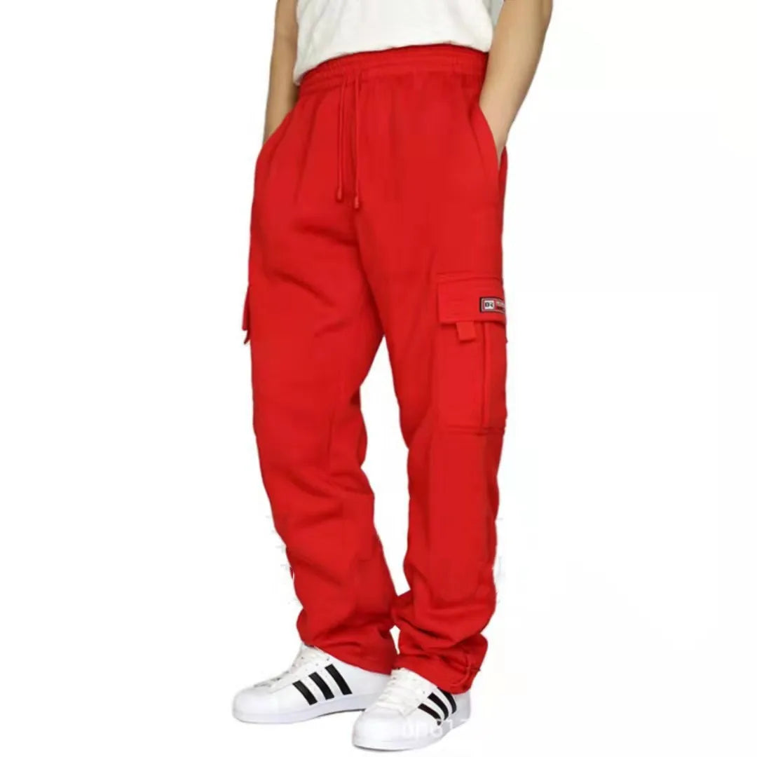 2024 New Cargo Pants Men's Loose Straight sports Clothing Solid color sweatpants Versatile Joggers Woven Casual Male Trousers ﻿