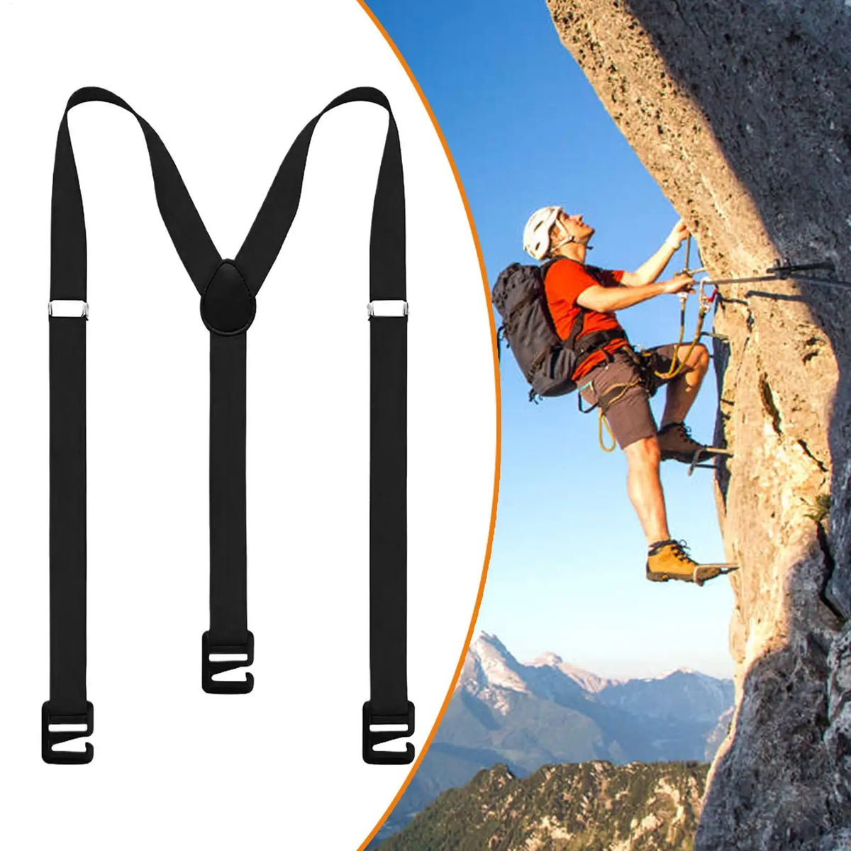 Suspenders for Men Heavy Duty Fashion Wide Black Mens Suspenders for Jeans Dress Pants X Back Elastic Adjustable Work