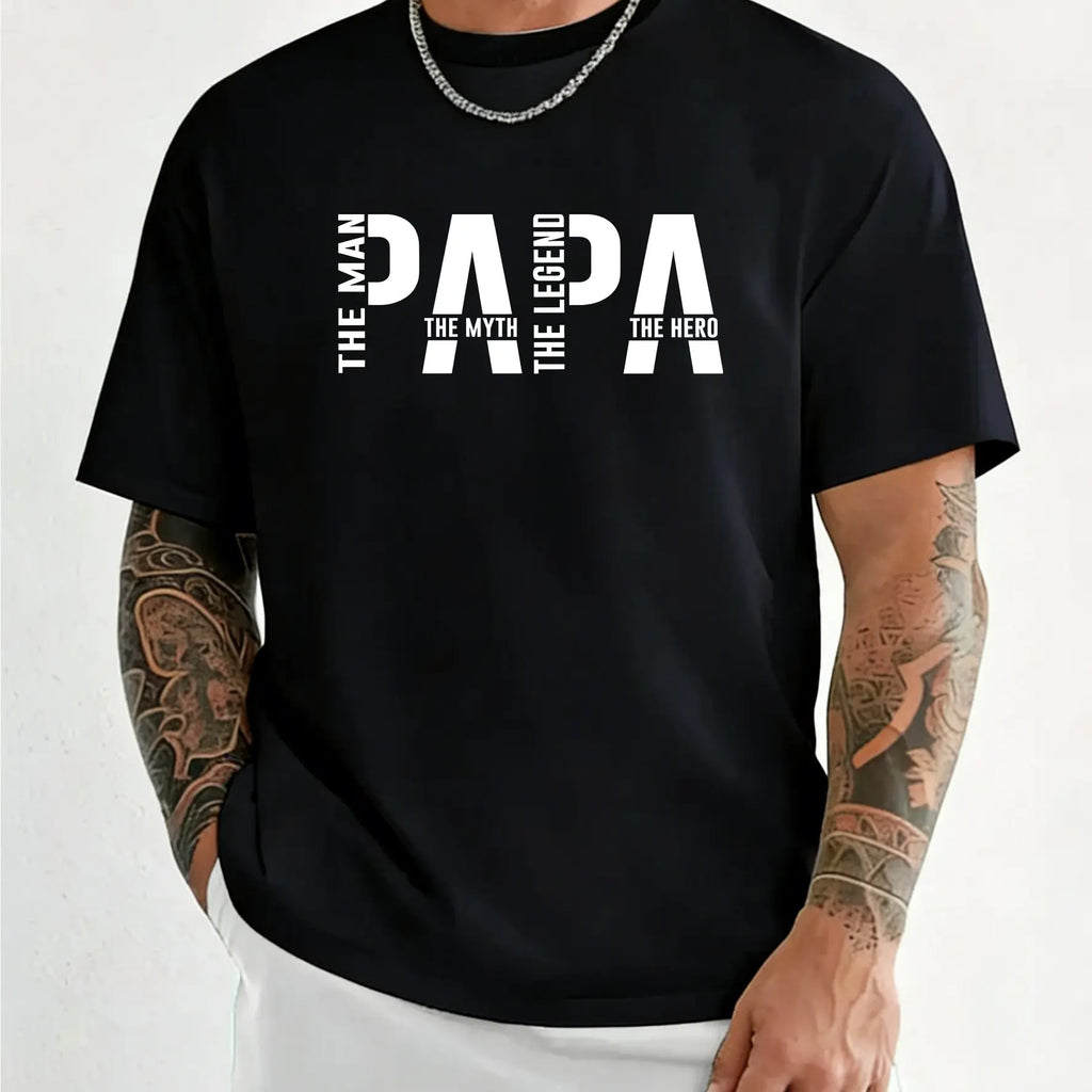 Papa The Man The Myth The Legend Funny T-shirt for Men Clothing Dad T Shirt Short Sleeve Tee Shirt Men T-Shirts Clothes Tops