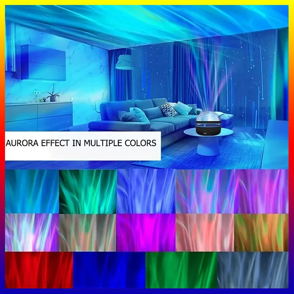LED Starry Night Sky Projector Aurora USB Remote Control RGB Galaxy Light 7 Modes for Home Bedroom Game Room Party Decoration